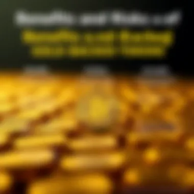 Benefits and Risks of Gold-Backed Tokens An infographic illustrating the benefits and risks associated with investing in gold-backed tokens.