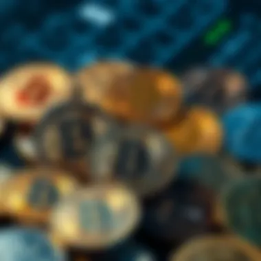 Diverse Cryptocurrencies Digital coins representing various cryptocurrencies