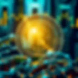 Visual representation of blockchain technology in finance