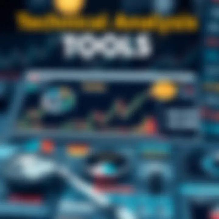 An infographic illustrating technical analysis tools for cryptocurrencies