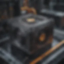 Detailed view of a high-performance crypto mining box showcasing its cooling system and efficient design.