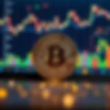 Bitcoin symbol against a digital backdrop