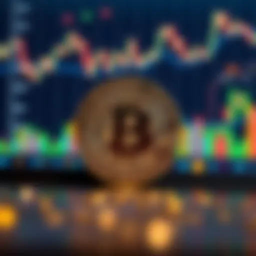 Bitcoin symbol against a digital backdrop