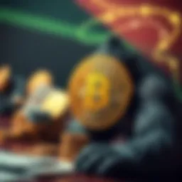 Conceptual representation of cryptocurrency as gambling