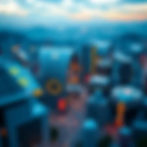 Virtual landscape showcasing a digital city