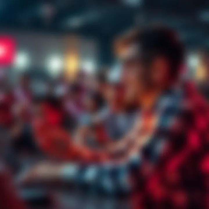 A conceptual illustration of a YouTube creator engaging with fans through NFT collectibles