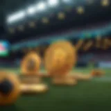 Cryptocurrency symbols representing digital currencies in sports betting