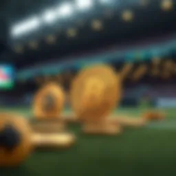 Cryptocurrency symbols representing digital currencies in sports betting